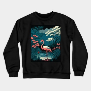 Stunning flamingo in a beautiful lake Crewneck Sweatshirt